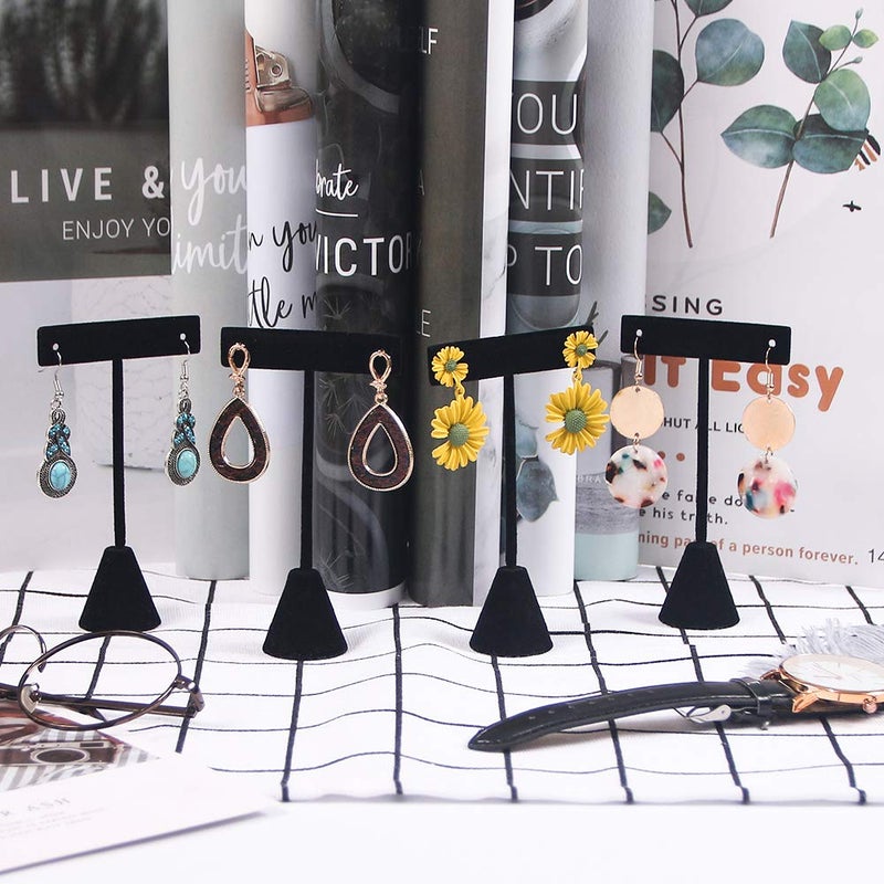 Coward 4Pcs/Set T-Shape Earring Stand, Stud Hoop Earring Display Holder Jewelry Organizer (4.5" H) - Image 3